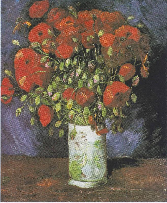 Vincent Van Gogh Vase with Red Poppies Norge oil painting art